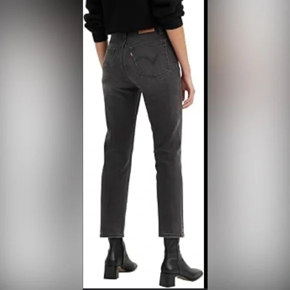 Levi’s Wedgie Straight Jeans Black / Gray Size 27 High Rise - Picture 3 of 8